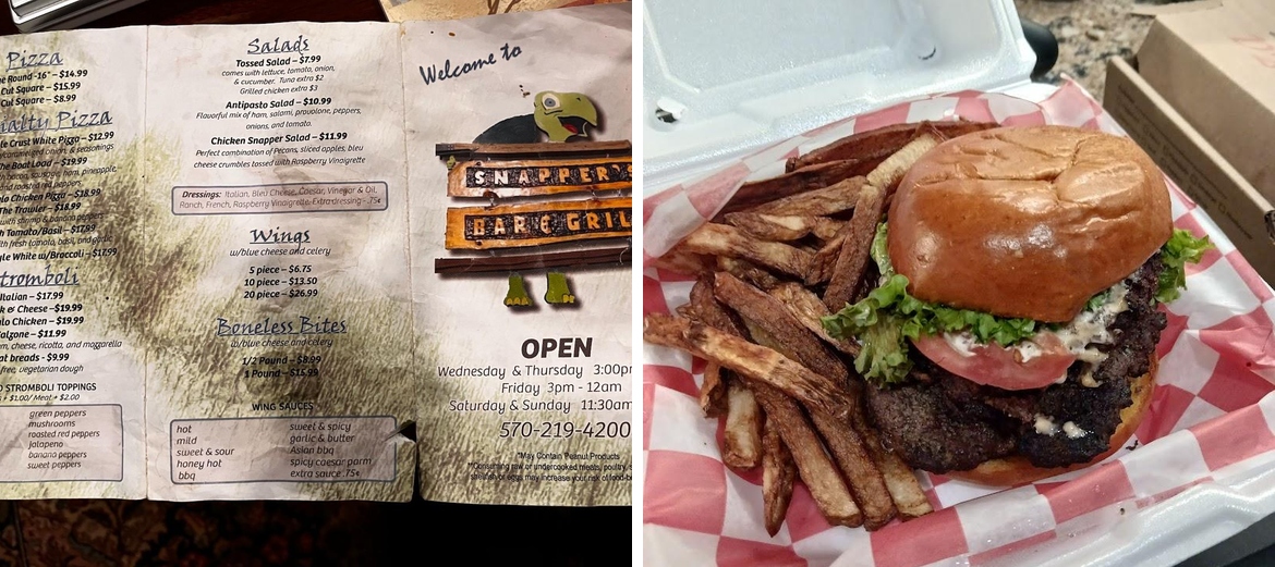 Snapper's Bar and Grill Menu