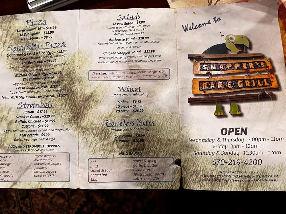 Snapper's Bar and Grill Menu image 1