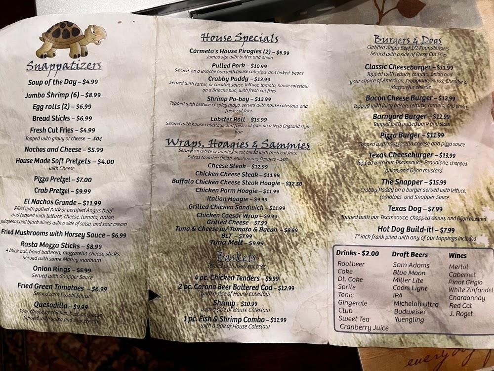 Snapper's Bar and Grill Menu image 2